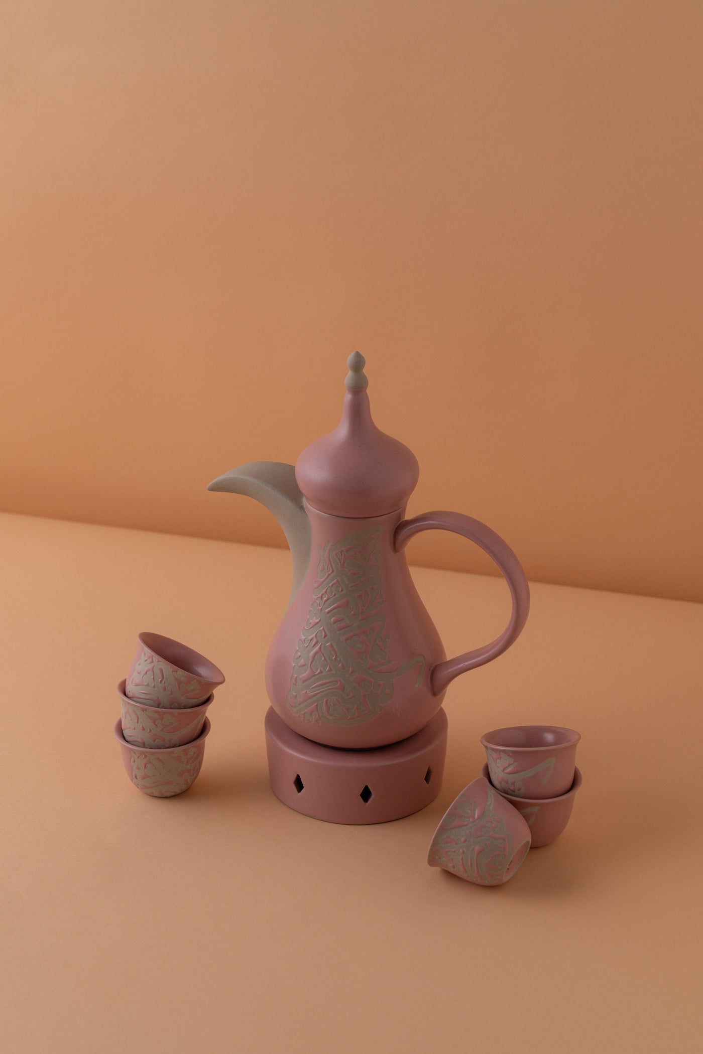 KL2 Arabic Coffee Cups Set 6 Pcs + Dallah