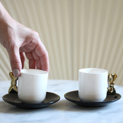 H1 Coffee Cups Set 2 Pcs Tie