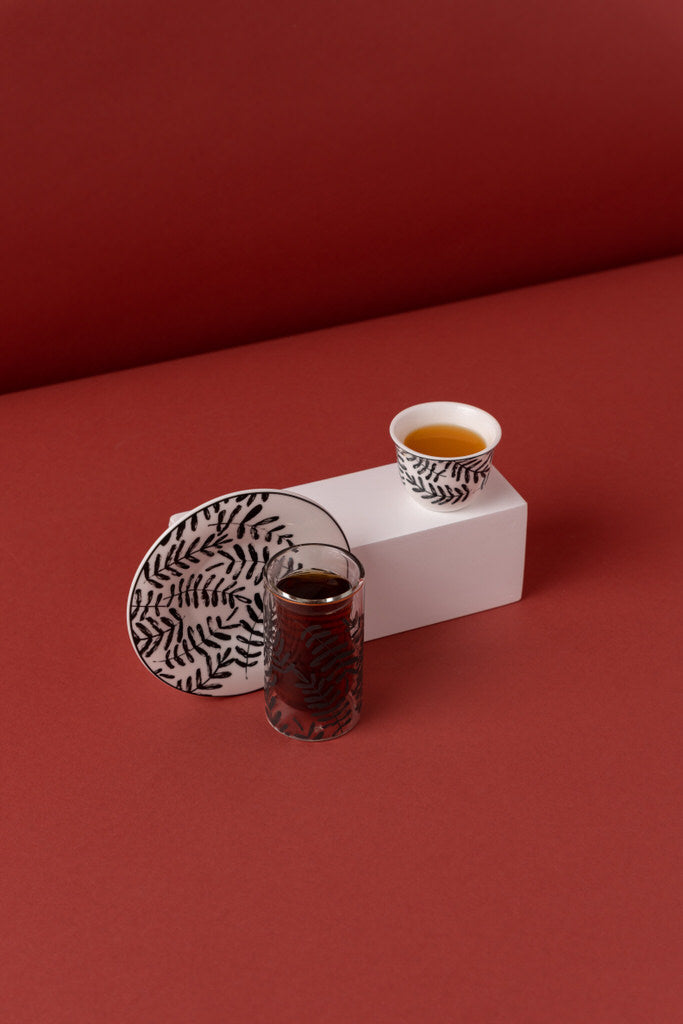 طقم شاي وقهوة دبل وول 18 قطعة KL19