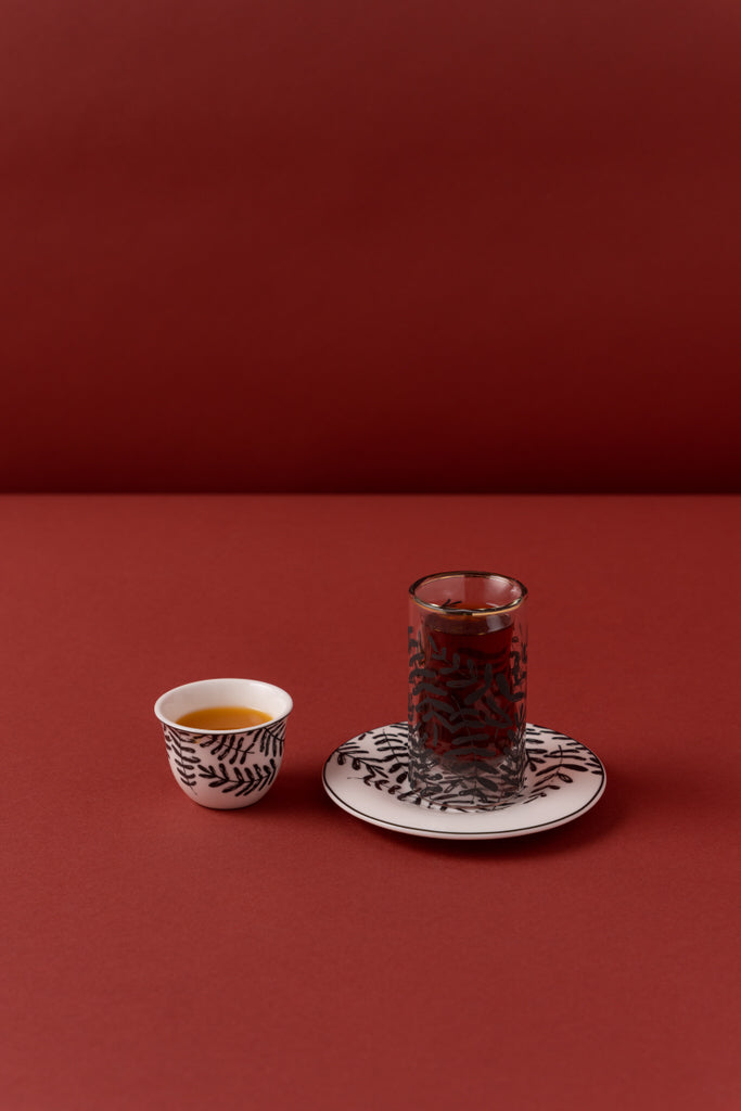 طقم شاي وقهوة دبل وول 18 قطعة KL19
