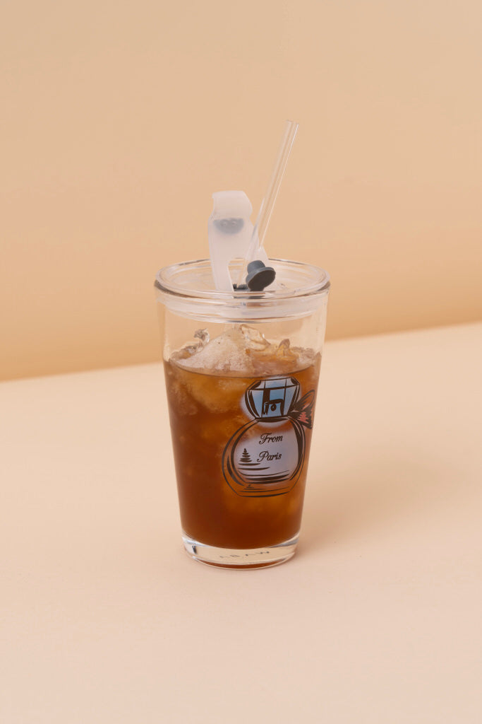 B11 Glass Mug With Lid + Straw